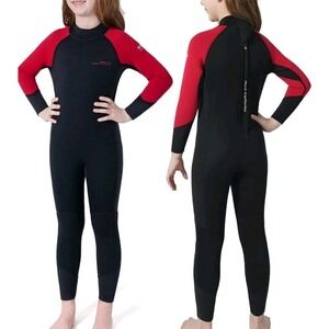 Dark Lightning - Unisex Thermal‎ Wetsuit Size 10 Red/Black Neoprene One Piece